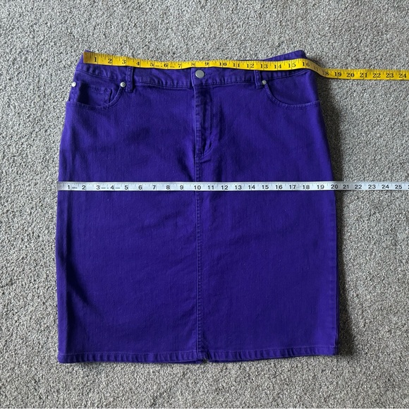 Chico’s Denim Skirt Size S (1,5) pencil Workwear Classic Purple Casual - Picture 3 of 11